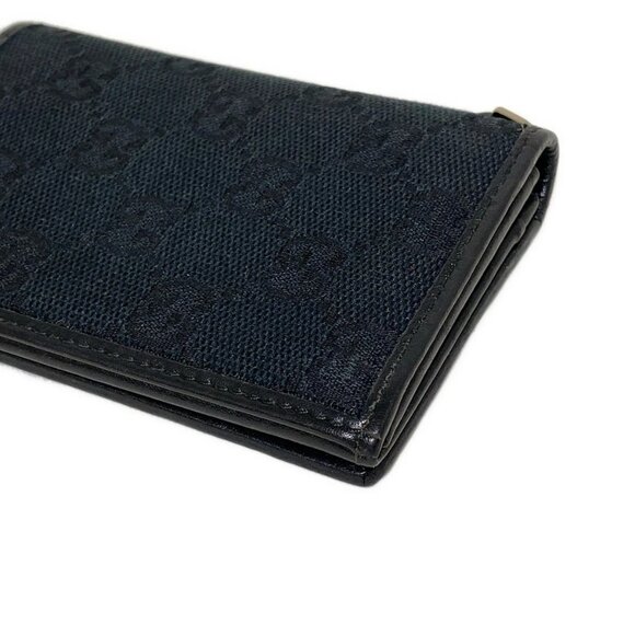 Auth GUCCI GG Pattern, Shelly (Web) 131930 Black Dark Green Red Jacquard Leather - Picture 5 of 10